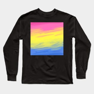 Painted Pansexual Pride Flag Long Sleeve T-Shirt